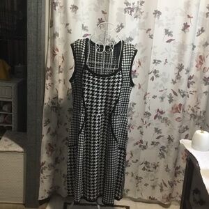 Lane Bryant Black and White Houndstooth Dress